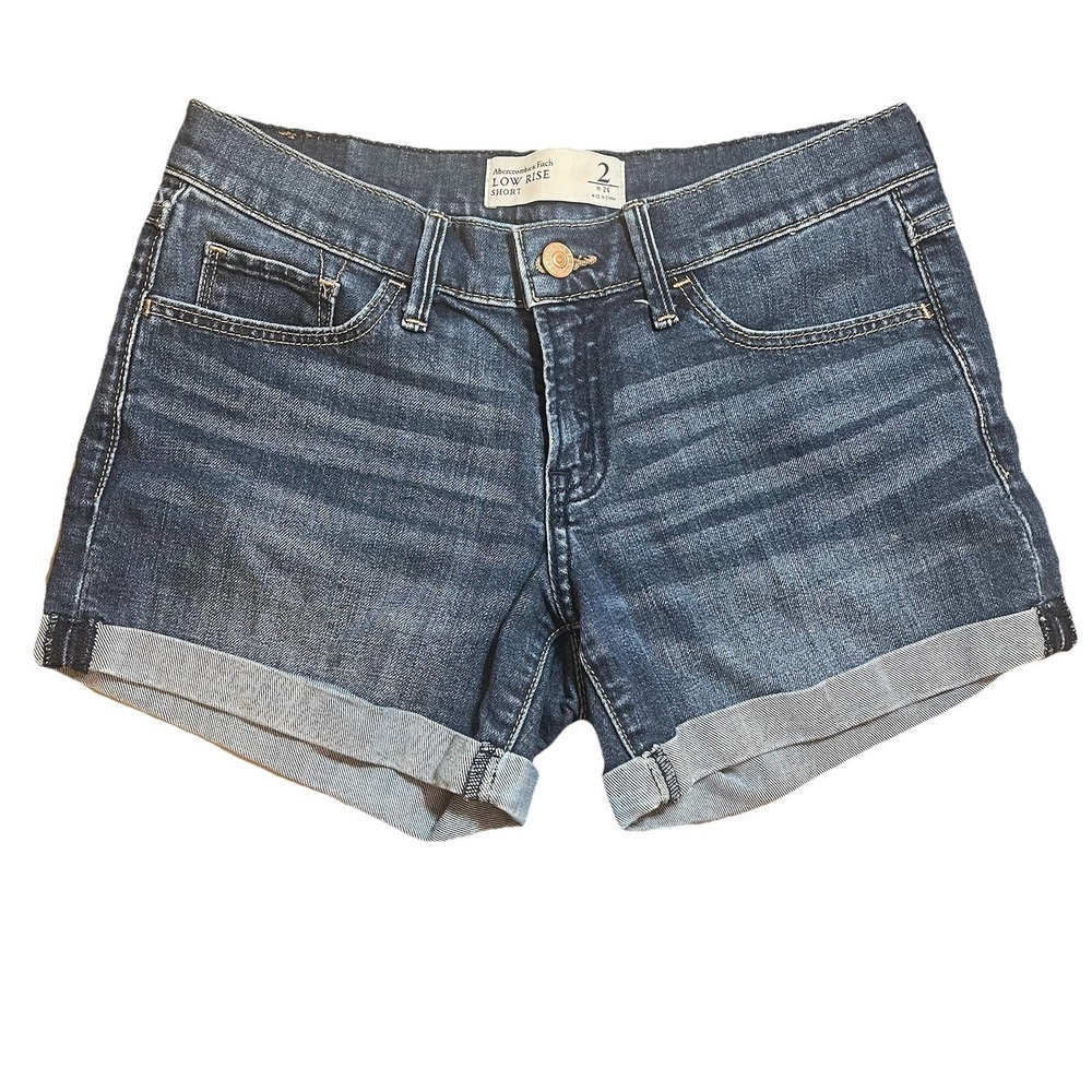 Abercrombie & Fitch Women's‎ Size 2 Blue Denim Jeans Roll Cuff Low Rise